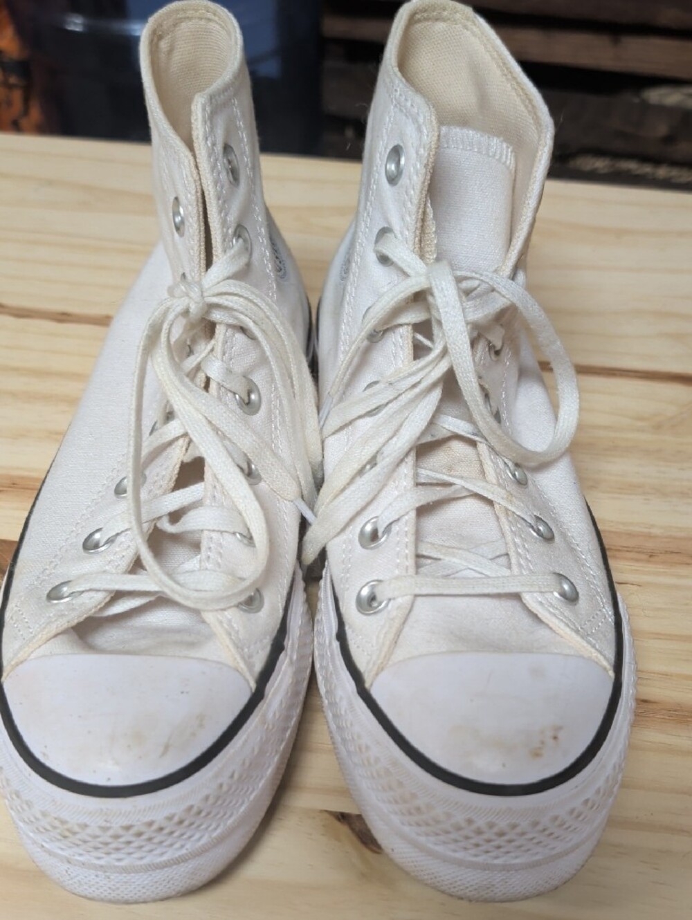 Converse White High Top Canvas Sneakers - Picture 5 of 7